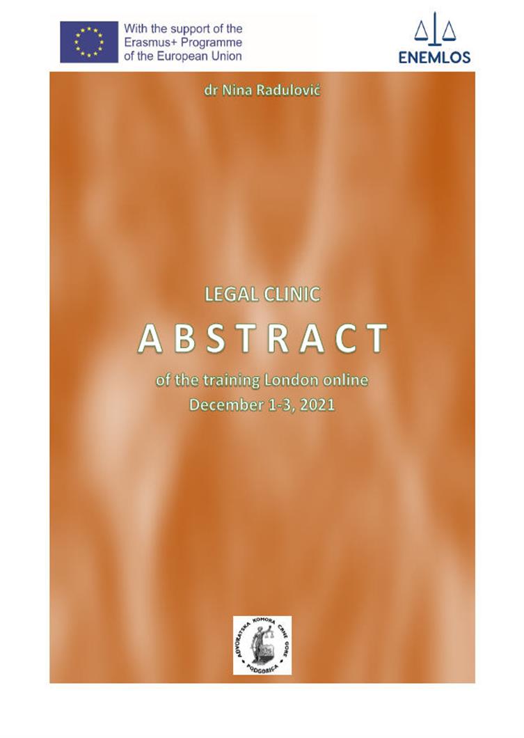 Legal Clinic, Abstract of the Training London Online, December 1-3, June 2022, ISBN